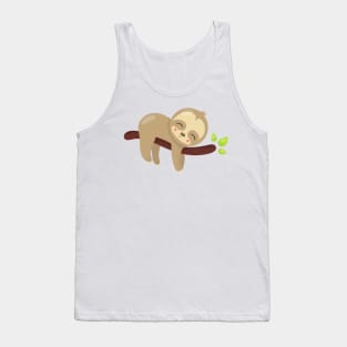 Cute Sloth, Baby Sloth, Lazy Sloth, Sleeping Sloth Tank Top